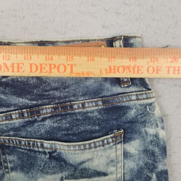 Evolution In Design Shorts Mens 38 Blue Denim Distressed Ripped Jean Cutoff - Picture 7 of 13